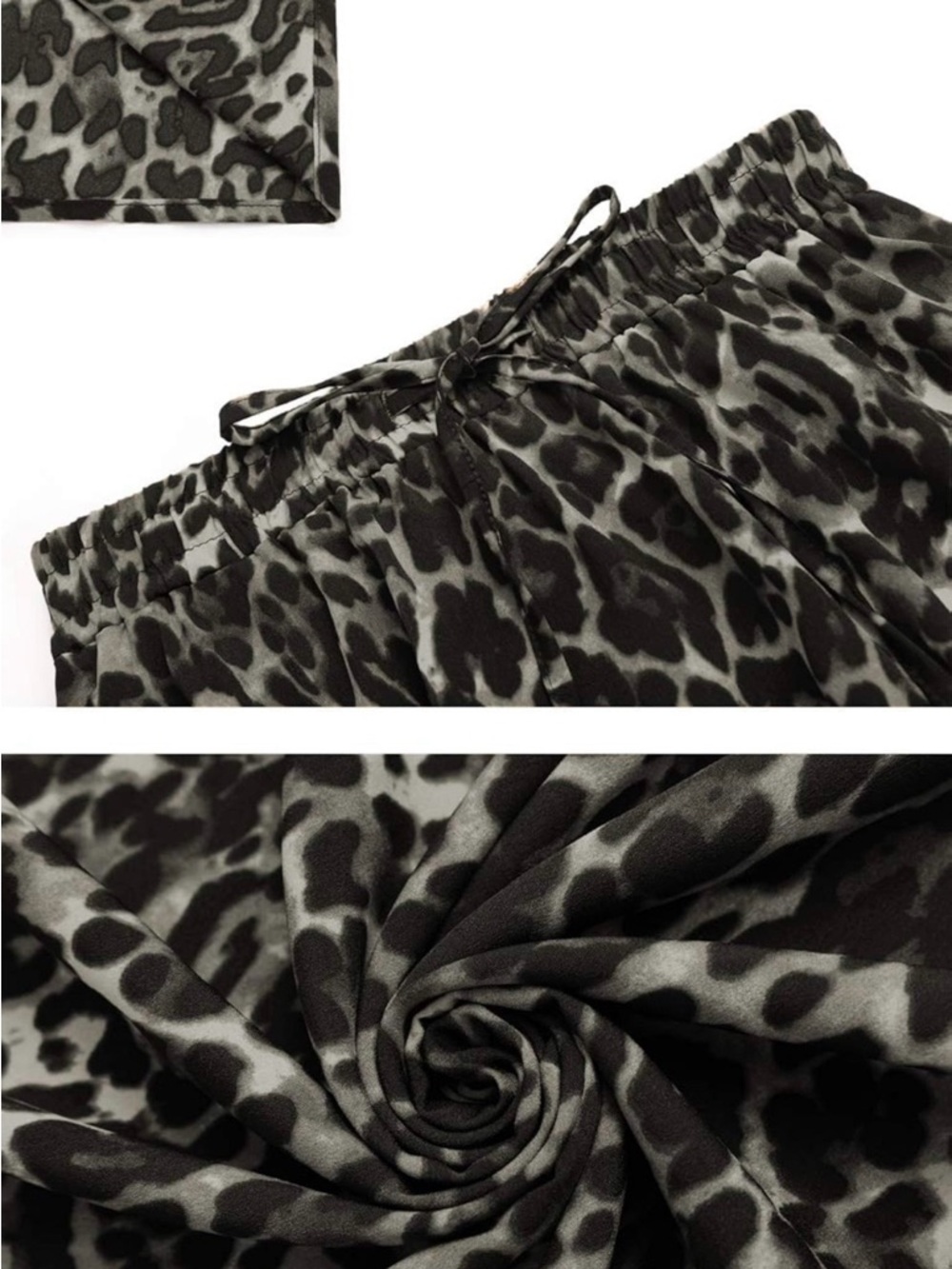 Leopard Print Maxi Skirt - Black/Grey - Picture 3 of 6